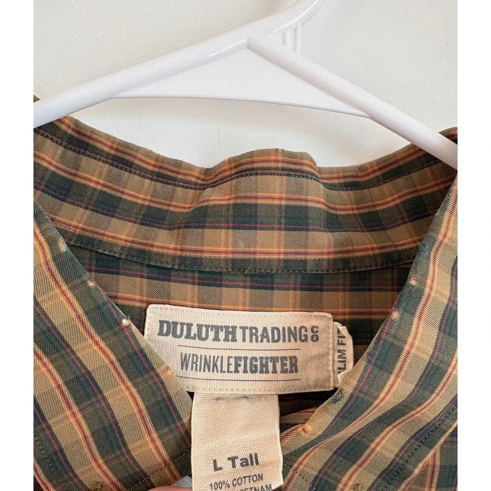Duluth Trading Co Wrinkle Fighter Slim Fit Button Down Shirt Gorpcore Outdoors‎